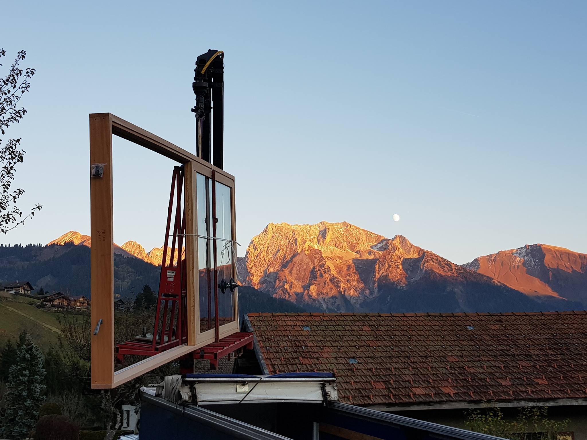 Levage coulissant en Savoie sur un chantier en rénovation